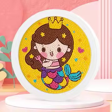 Diamond Painting Zeemeermin koningin met Ronde steentjes 16x16cm